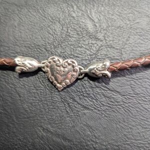 Silver Heart & Leather🔥BRIGHTON Bracelet